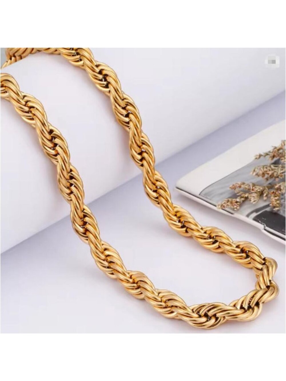 Men 12MM Stainless Steel Mens Chain Bracelets Gold Color Hand Armband Necklaces